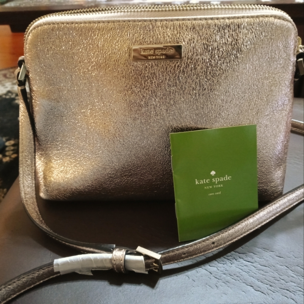NEW Kate Spade Rose Gold Leather Crossbody Bag